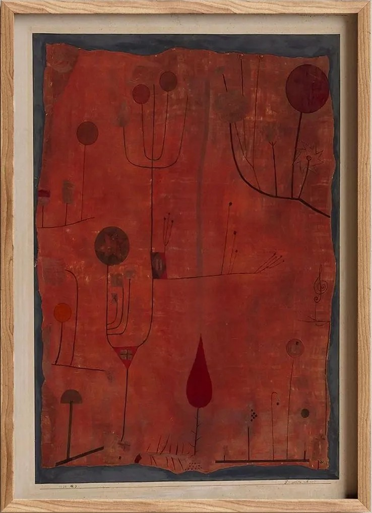 Red Fruits By Paul Klee Print, 1930s Art, Abstract Art, Vintage Art Landscape Print, Klee Art, Cubist Tree Print, Classi