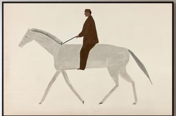 beige horse painting