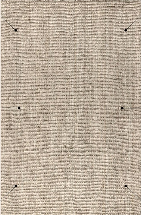 JONATHAN Y Pata Hand Woven Chunky Jute Light Ivory Indoor Area Rug, 6x9, Bohemian, Rustic, Cottage, Easy-Cleaning for Li