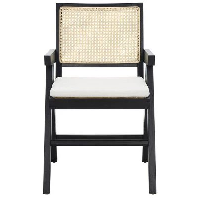 Colette Rattan Armchair, Black/Natural (Safavieh Couture)