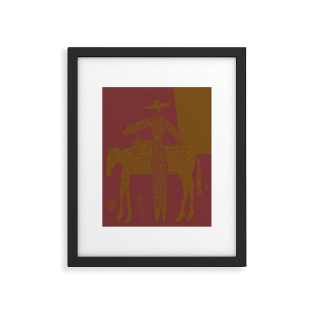 Steady Red Sand, Desert-Inspired Cowboy Art, Framed Print, walnut frame, 11 x 14