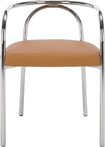 Amazon.com - SAFAVIEH Furniture - Nexus Dining Chair - Cognac Faux Leather & Chrome Finish - Fully Assembled - Ideal