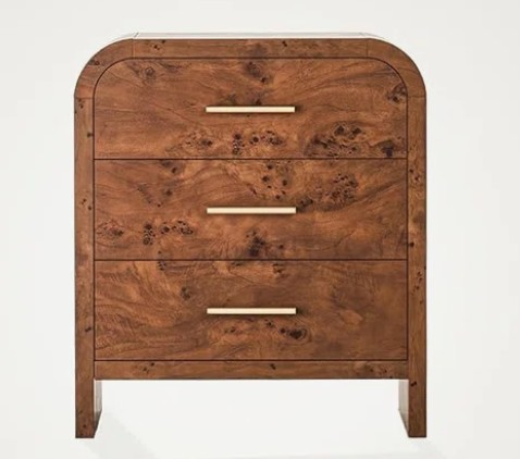 3-Drawer Nightstands, Set of 2
