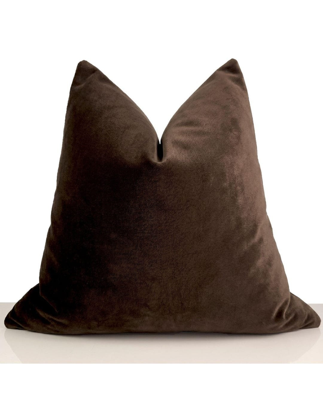Chocolate Brown Velvet Pillow Cover