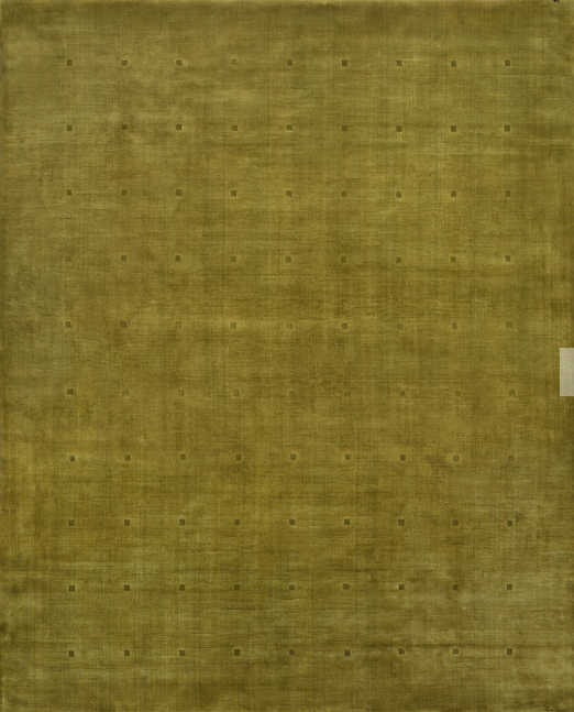 green hand-loomed rug