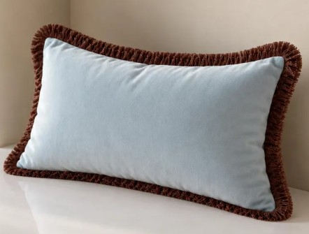 Powder Blue Velvet Lumbar Pillow
