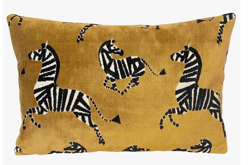 ocre zebra pillow