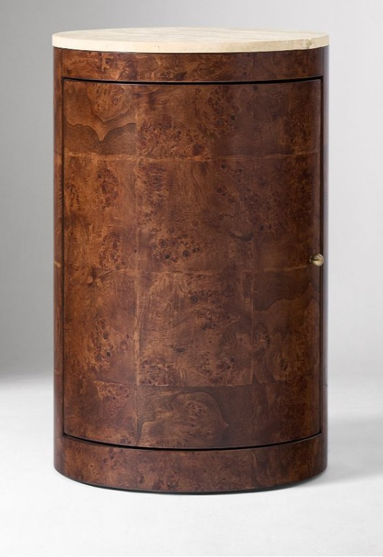 Beaux Travertine Burl Nightstand