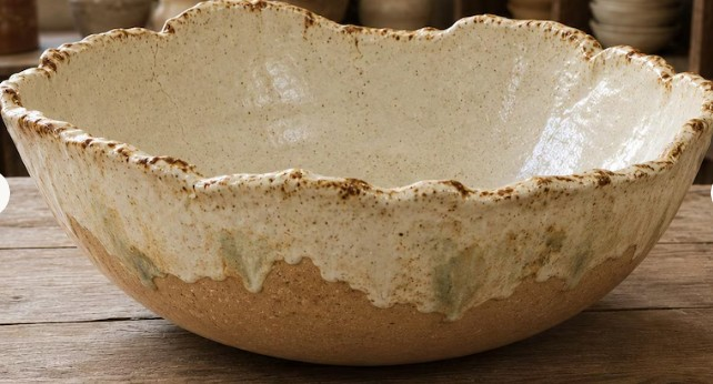 rustic Wabi-Sabi white bowl